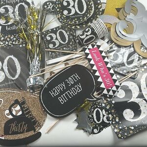 Party City Happy 30th Birthday Decor Decoration Bundle Lot Set Party Supplies